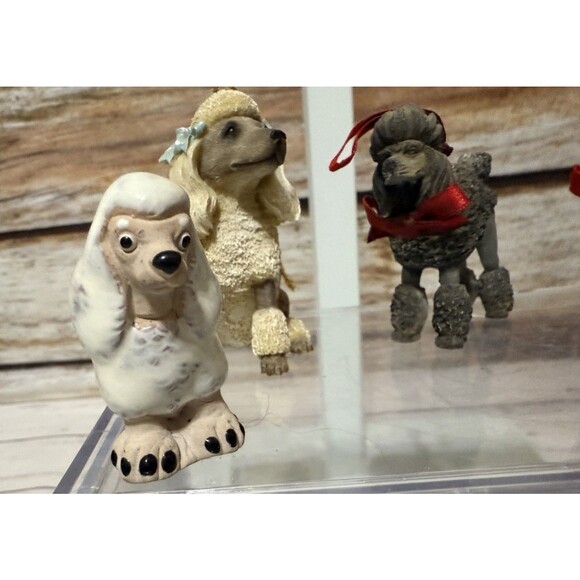 Lot Of Poodle Dog Ornaments And Poodle Figurine Vintage Resin - Picture 3 of 12